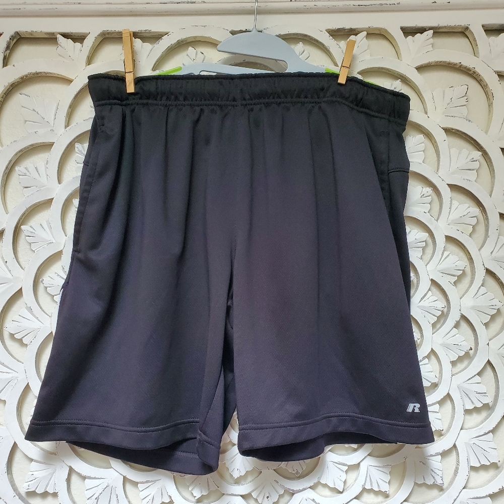 Mens Russell Gray & Black Dri-Power 360 Shorts Bundle of 2 Size XL